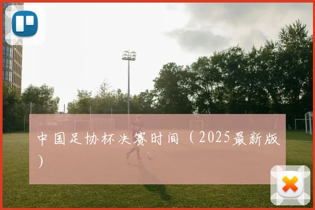 中国足协杯决赛时间（2025最新版）